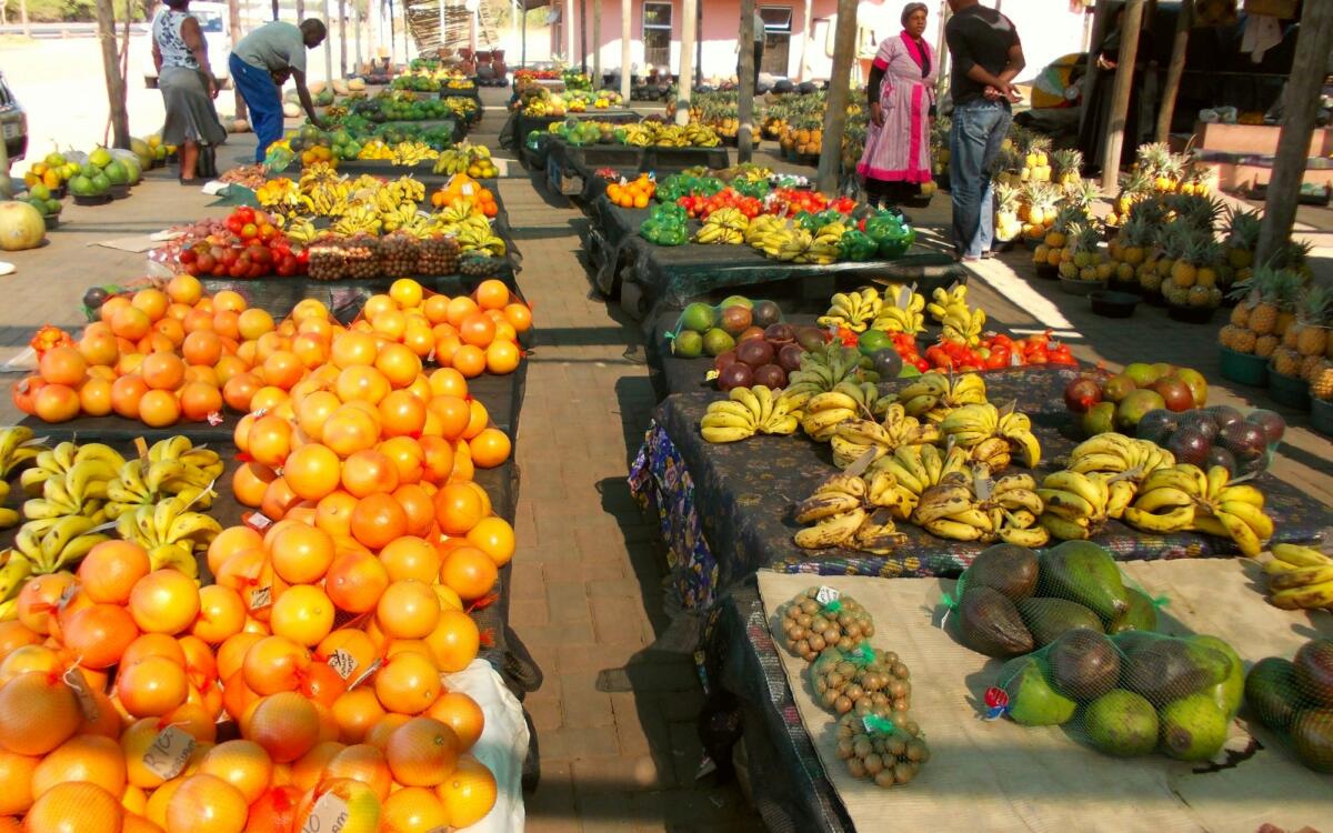 Fresh produce market showing agriculture and food processing investment in Africa